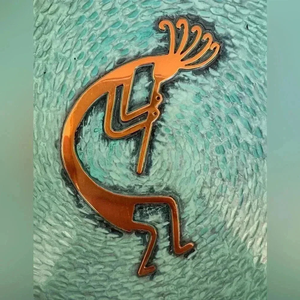 Vintage Medicine Plate Copper Kokopelli - Picture 3 of 4